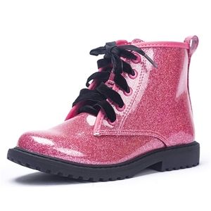 Fitory Hot Pink Sparkly Ankle Boots